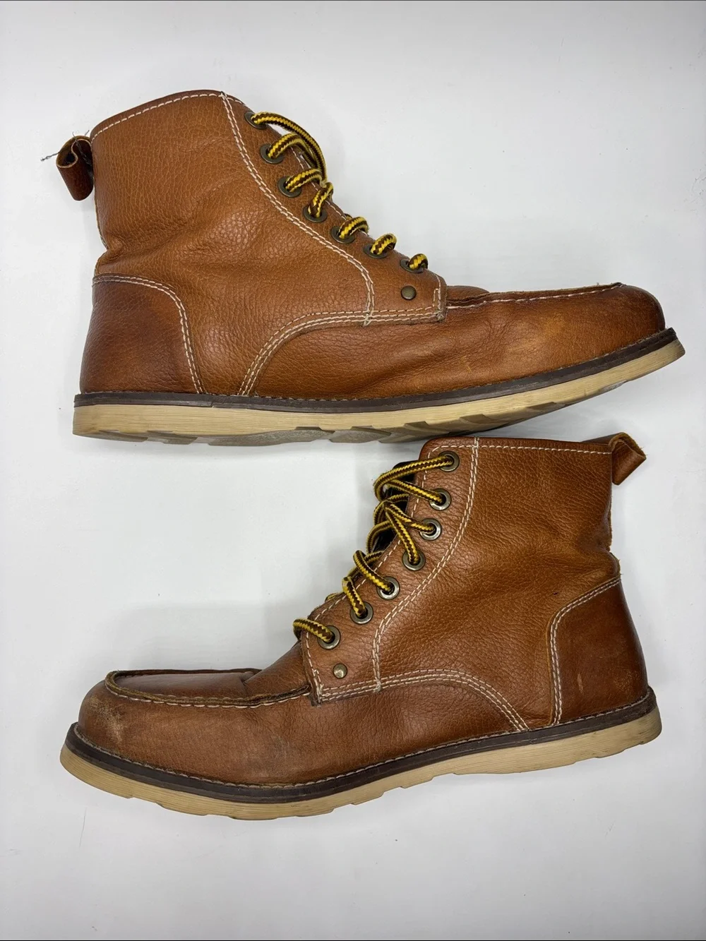 Crevo Men’s Buck 226 Brown Caramel Leather Lace Up Crepe Sole Work Boot Size 12